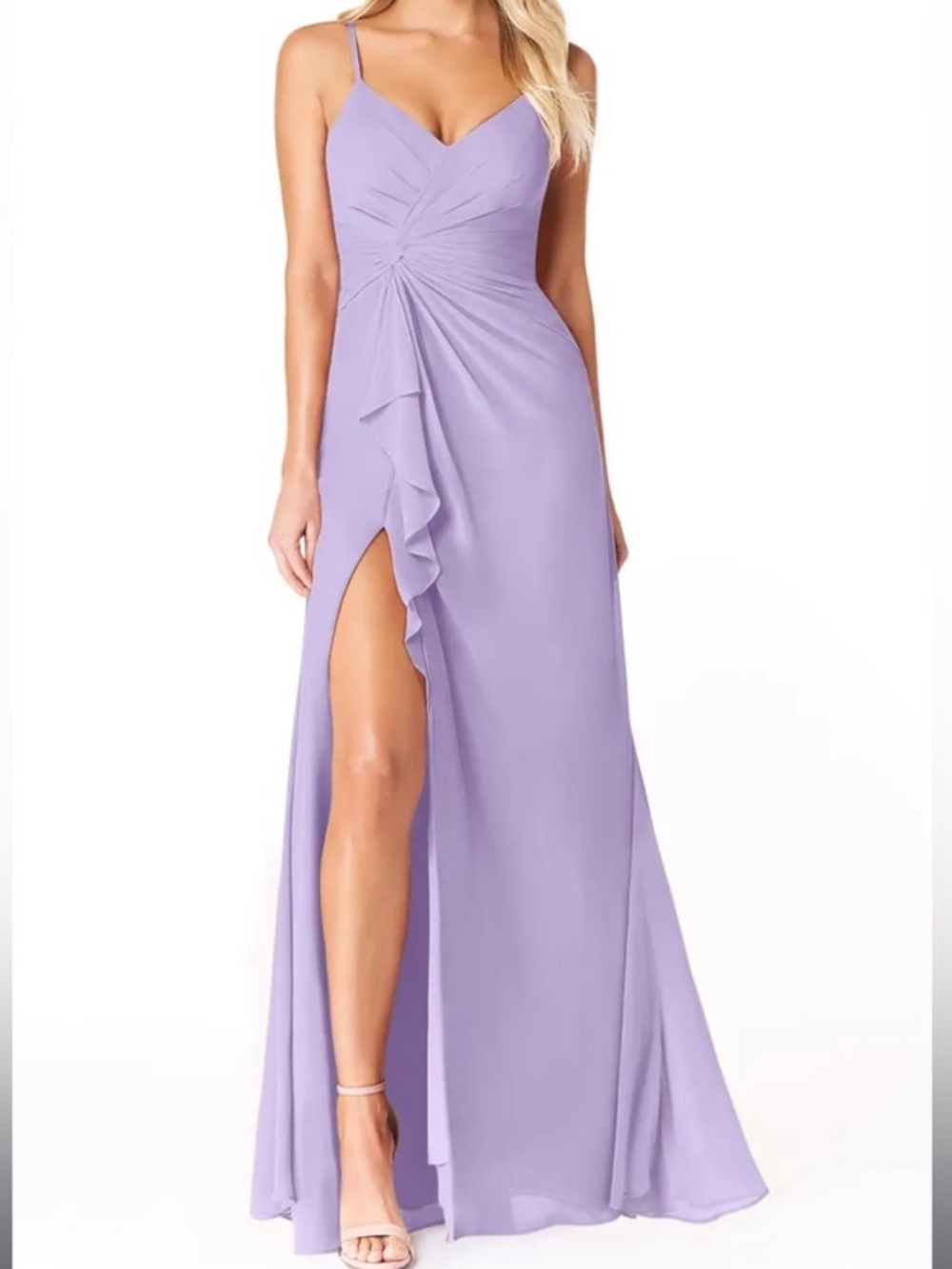 Azazie Emerald Maxi Dress in Lilac Size 6